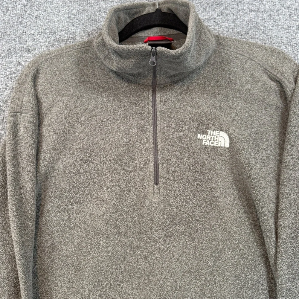 The North Face Sweater Men Large Gray TKA 100 Fleece 1/4 Zip Sweatshirt Pullover
